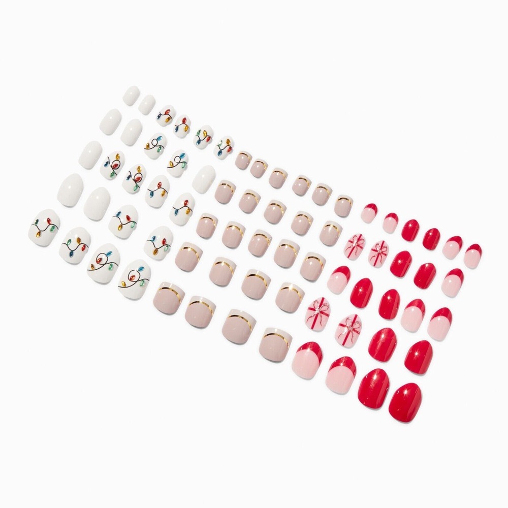Holiday‎ Mixed Press On Vegan Faux Nail Set - 3 Pack